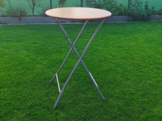 Koktejlový/barový stůl, pr. 80 cm - dřevěná deska